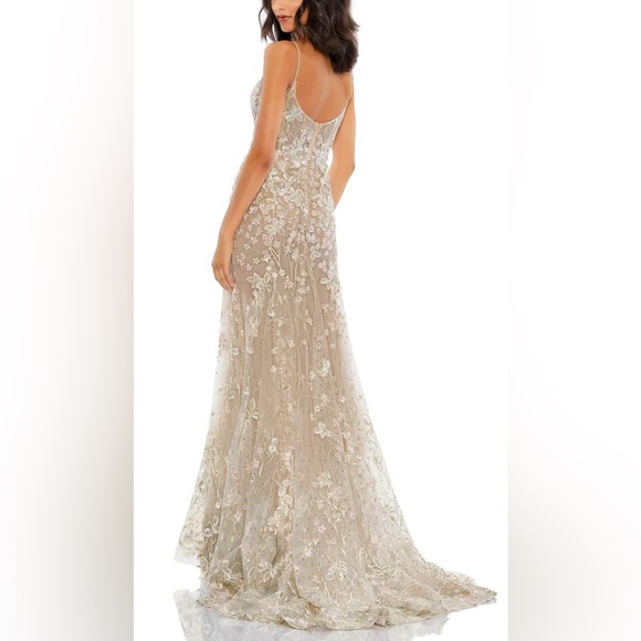 👗 NWT! Mac Duggal Floral Embroidered Corset Dress - Picture 3 of 12